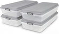 Hefty 63 Qt Hi-Rise Storage Bin with Lid, Stackable Plastic Storage Container, Organizer for Home, Garage & Closet, 4 Pack, Gray