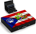 Flag Frog Metal Wallet Credit Card Protector Case Equipped RFID Blocking | with Pop-Up Button Slim Business Cards Holder Aluminum Cards Case Exclusive Flag Frog Gifts for Women Men