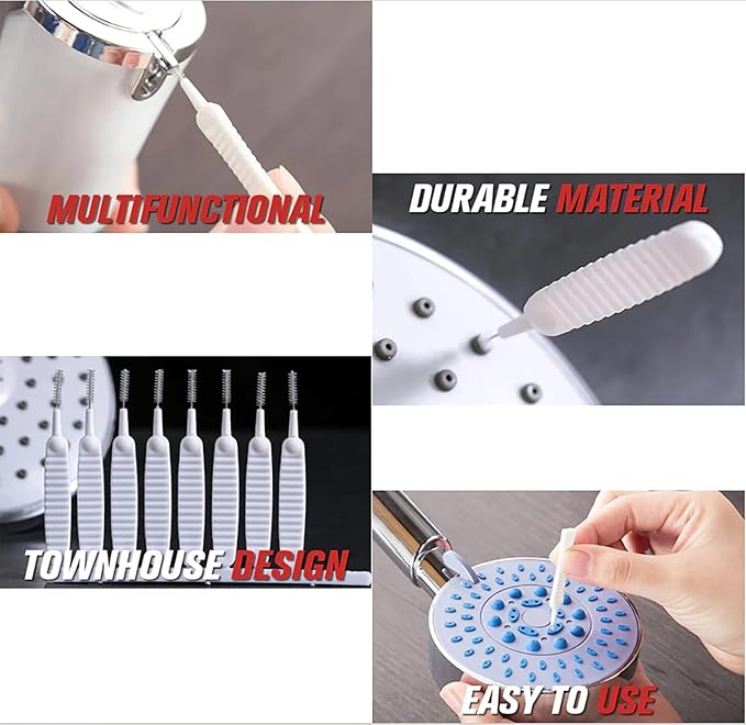 Shower Head Cleaning Brush, 2026 Upgrade Shower Head Cleaning Brush for Small Hole Gap Hole Anti-Clogging Cleaning Brush Multifunctional Shower Head Cleaner Tool for Household (10PC)