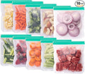 10 Pack Reusable Gallon Bags, Extra Thick BPA Free, Dishwasher & Freezer Safe Food Storage Bags for Lunch, Snacks & Home Organization (Blue, 10 Pack Gallon)