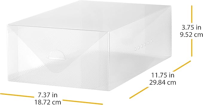 Whitmor Clear Vue Women's Shoe Box, Set of 4, White, 4 Count
