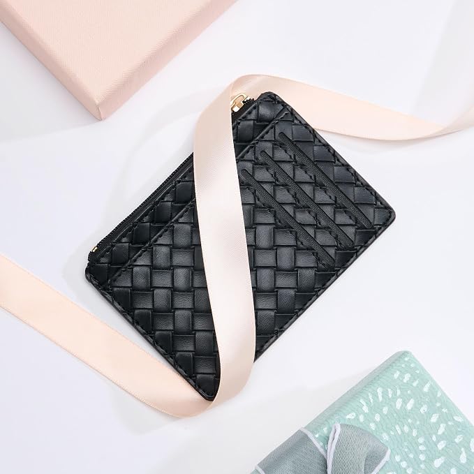 Tipmile Mens RFID Wallet, Small Slim Business Credit Card Holder, Mens Gift | Mini Tiny Cute ID Case, Minimalist Zipper Pocket Wallet, Thin Coin Purse, Mothers Gift