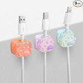 3Pack Magnetic Cable Clips for Nightstand, Adhesive Night-Glowing Cord Holder Organizer for Office Home Desk Wall Car (Cat)