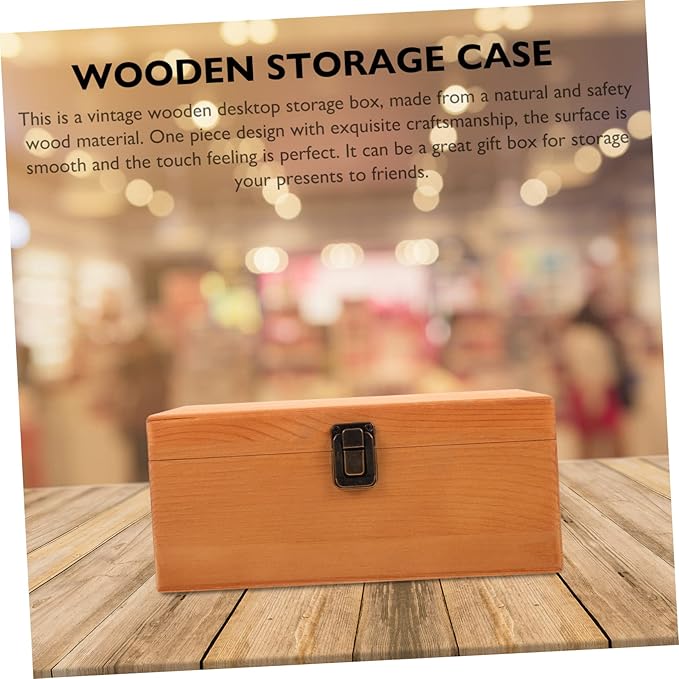 Unomor Vintage Wooden Storage Case for Jewelry and Sundries Medium Rustic Gift Box for Home Use Elegant Design for Organizing Objects