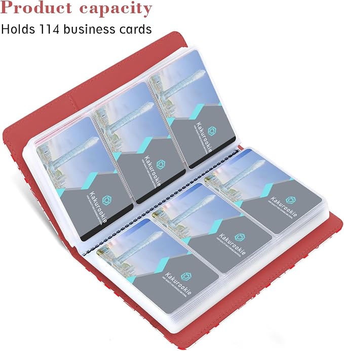 Floral Business Card Book Holder Organizer for Women, 240 Card Capacity, Stylish Name Card and Credit Card Holder for Professionals (Heart)