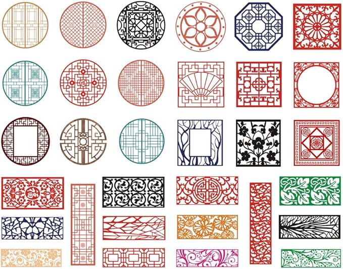Seasonstorm Chinese Retro Window Pattern Aesthetic Diary Travel Journal Paper Stickers Scrapbooking Stationery School Office Art Supplies