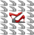 Neprock Shoe Slots Organizer, 20 Pack Adjustable Shoe Rack Stacker Storage Space Saver, Double Deck Shoe Rack Holder for Closet Organization (Grey)