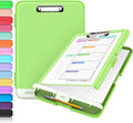 Sooez Clipboard with Storage, Clip Board 8.5 x 11 with Pen Holder, Plastic Organization Case Box for Letter Legal A4 Size Paper, Low Profile Clip, Nurses Teachers Must Haves, School & Office Supplies