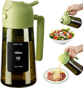 SWEET VIEW Olive Oil Dispenser and Oil Sprayer | 16oz/470ml Glass Light-Proof Oil Pourer for Kitchen Air Fryer, Cooking, Salad, and BBQ, with Stickers