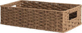 StorageWorks Toilet Tank Tray, Brown Round Paper Rope Bathroom Baskets for Organizing, Toilet Tank Basket, Toilets Organizer with Built-in Handles, 14 ¼"L x 6 ¾"W x 3 ¾"H, 1 Pack