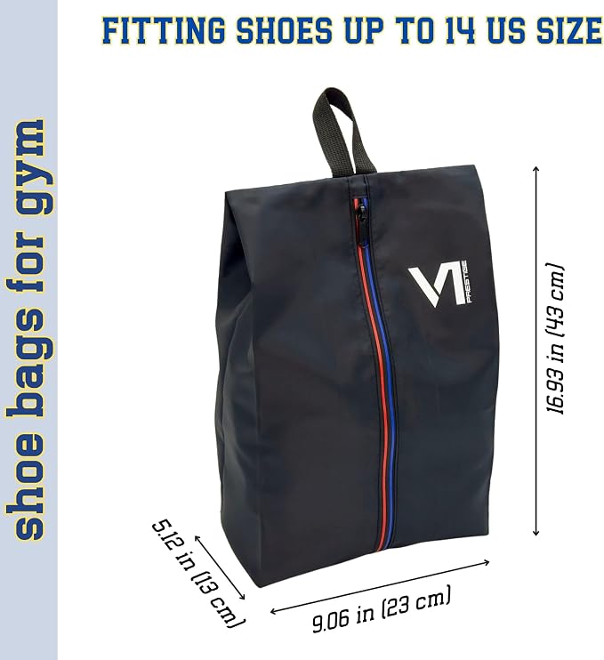 Shoe Bags for Travel with Waterproof Zipper-Durable Polyester Material Shoe Pouch - Large Size Gym Cleat Bag Smell Dust Proof Unisex/Lightweight 6-pack Set