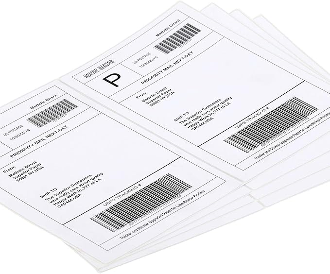 Shipping Labels 2 Per Sheet Round Corner Half Sheet Labels Mailing Labels for Packages Laser & Inkjet Printer Labels, 8126/5126 (500sheet-1000labels)