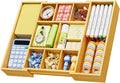 Marbrasse Bamboo Expandable Drawer Organizer, Desk Drawer Organizer Tray with 5 Dividers, Desk Organizers and Accessories, 10 Adjustable Compartments for Office Supplies, Junk, Makeup & Vanity