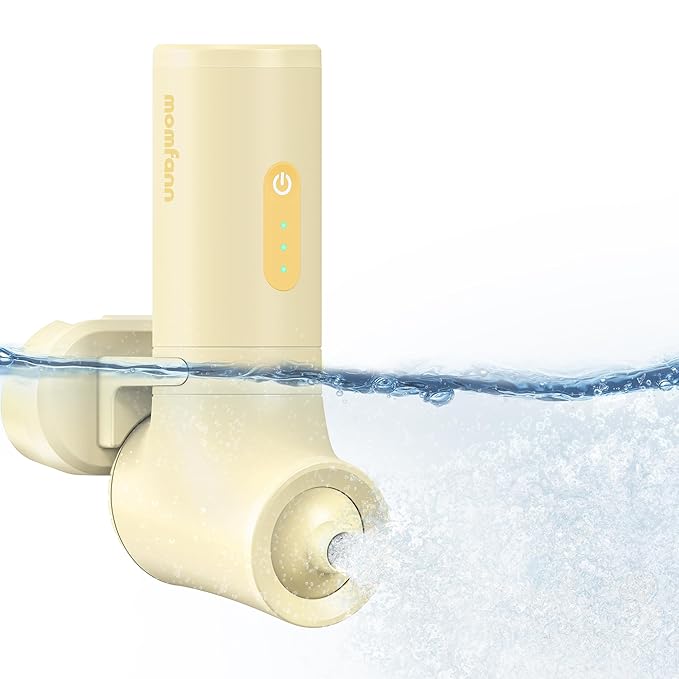 MOMFANN Bath Jet Spa, Cordless Portable Bathtub Accessories with 3-Level Adjustable Speed, Bubble Maker/Bath Jet Mode, Bathtub Jets for Home Spa, Relaxing (Yellow)