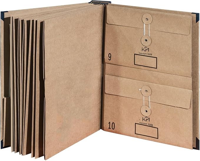 Expandable Important Document Organizer with Tabs & Pockets for Family | Expandable accordion filing, important document storage, labeled tabs & pockets, large capacity, quick access