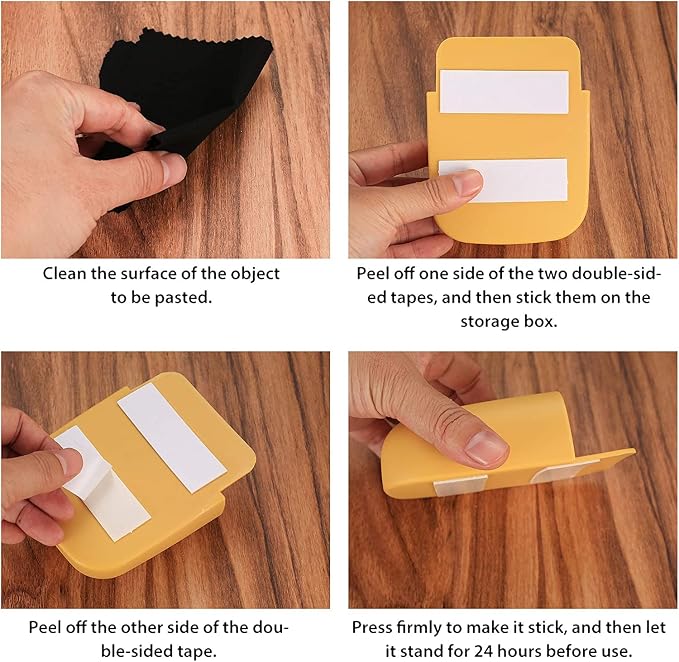 6 Pcs Remote Control Holder Wall Mounted, Self-Adhesive Wall Mount Phone Pen Pencil Makeup Brushes Glasses Holder Storage Box Organizer for Wall Beside Table