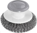 24Pack Steel Wool Scrubber with Handle, Stainless Steel Scrubber for Cleaning Cast Iron, Dishes, Stock Pots, Pans, Griddles, Grills