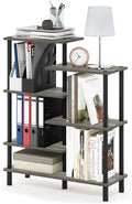 Furinno Turn-N-Tube 6-Tier Accent Display Rack, French Oak Grey/Black