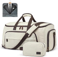 S-ZONE Garment Bag for Travel Convertible Duffle Bag Suit Bag for Men Women | 2-in-1 Hanging Suitcase, with Toiletry Bag, Wet/Dry Pockets, Shoe Compartment, Trolley Sleeve, Carry-on size, Beige