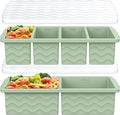 Silicone Freezer Trays with Lid for Soup, 1-Cup & 2-Cup Large Ice Cube Molds Food Storage Containers for Meal Prep, Freeze 500mL/250mL/125mL Portions – 2 Pack
