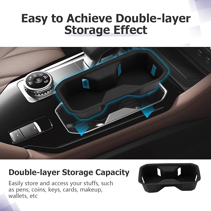 LUWU 2025 Outlander Center Console Cup Holder Compatible with 2025 Mitsubishi Outlander ES/SE/SEL/Trail Edition Accessories Center Console Silicone Cup Holder Insert[NOT FOR 2025 Outlander PHEV&Sport]