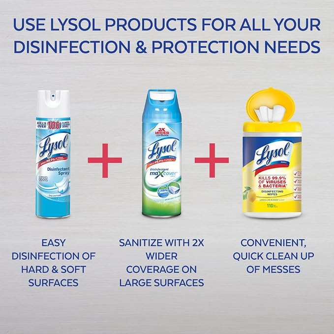 Lysol Disinfectant Aerosol Spray, Spring Waterfall Scent, 19 Ounces (Case of 12)