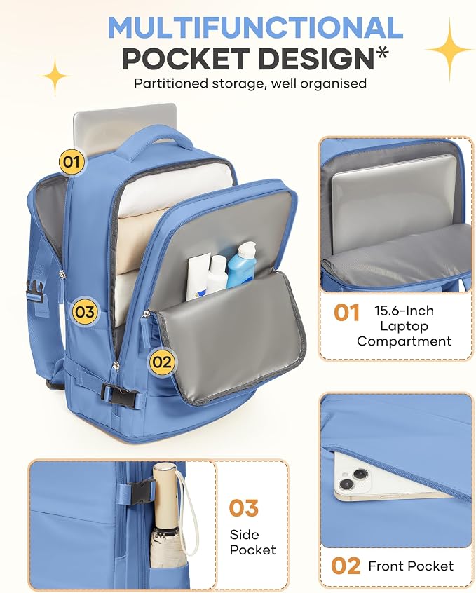 coofay Large Travel Backpack For Women Men Airline Approved Carry On Backpack Flight Approved Waterproof Sports Luggage Backpack Casual Daypack Small Hiking Backpacks
