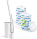 IVYROLL Toilet Bowl Cleaner Wand with 14 Refills, Disposable Toilet Brush Set with Holder, Cleaning System Starter Wand Kit, Bathroom Cleaning Set