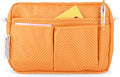 Portfolio Organizer with Multiple Pockets, Waterproof Travel Zippered Cosmetic Bag, Portable Storage Bag for Notebooks, Stationeries, Make-up, Journal Office Art Supplies.Orange