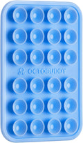 OCTOBUDDY Classic - Silicone Suction Phone Case Adhesive Mount - Hands-Free, Strong Grip Holder for Selfies & Videos - iPhone & Android Compatible - 2.25″ x 3.25″, Baby Blue Jay