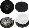 TamBee 4PCS 3Inch Acrylic Lazy Susan Turntable Organizer Revolving Display Base White Acrylic for Spice Rack Table Cake Kitchen Pantry Decorating Black