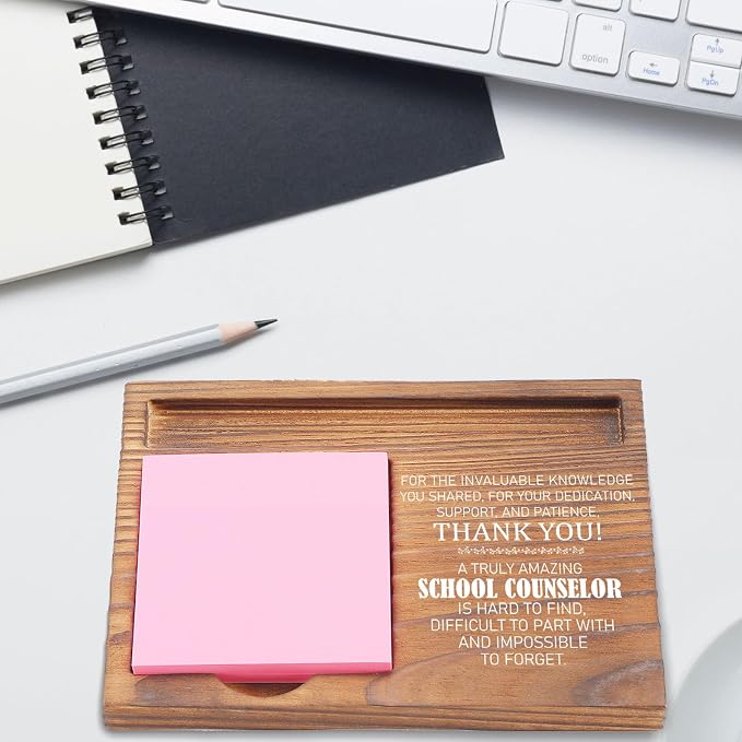 School Counselor Appreciation Sticky Note Holder, Thank You Gift for Counselors, Inspirational Desk Organizer for Office Self-Stick Note Pad Holders EDP113