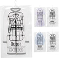 5Pcs Vacuum Bags for Clothes Space Saving Vacuum Seal Bag Hanging Storage Bag with Hooks ＆ Zip 26.4x43.3 Inch Dustproof Reusable Compressed for Clothing Closet Organizer, Home Decor