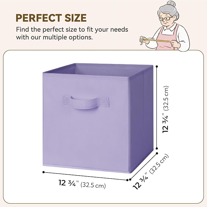 GRANNY SAYS Cube Storage Bins, 13 Inch Cube Storage Organizer, Fabric Storage Bins, Storage Cubes for Shelves, Closet, Purple Gradient, 6-Pack