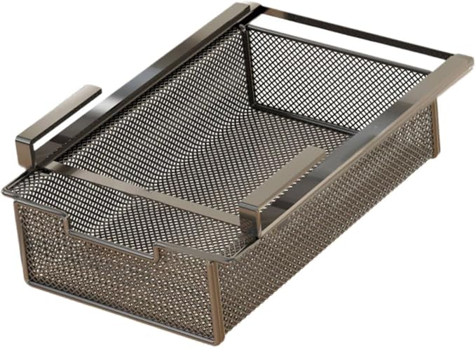 Hanging Pullout Drawer Basket Storage Organizer Multifunctional Metal Slide Out Pantry Shelf, for Bedroom, Dresser, Cabinet