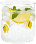 14 Ounce Icon Juice Glasses, Aesthetic Cocktail & Old Fashioned Drinking Glasses, Iconic Clear Glass Cups for Women, Sister, Friend & Party Gifts (Lemon)