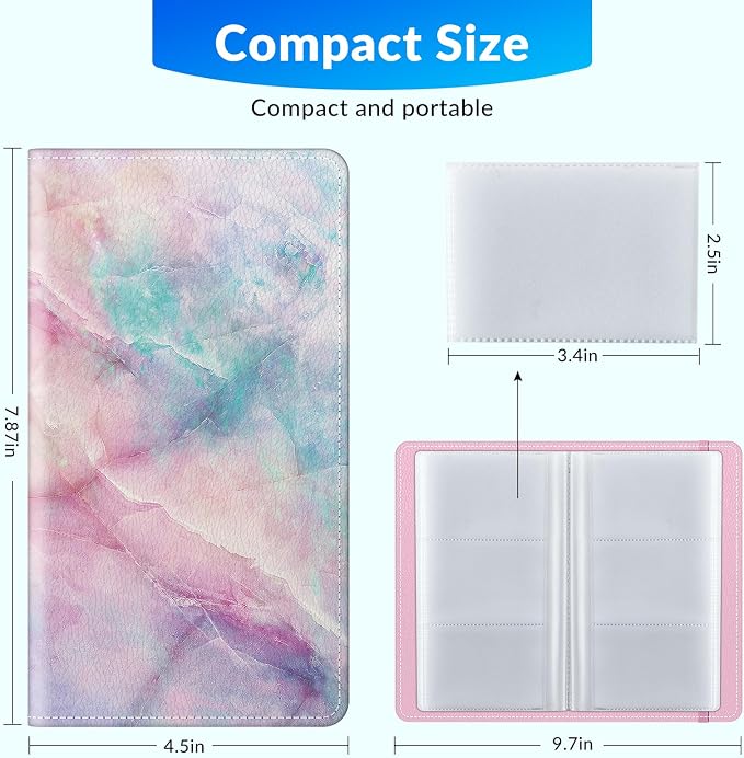 Pu leather business card organizer， 240 Capacity business card holder organizer，Credit card holder for women and men