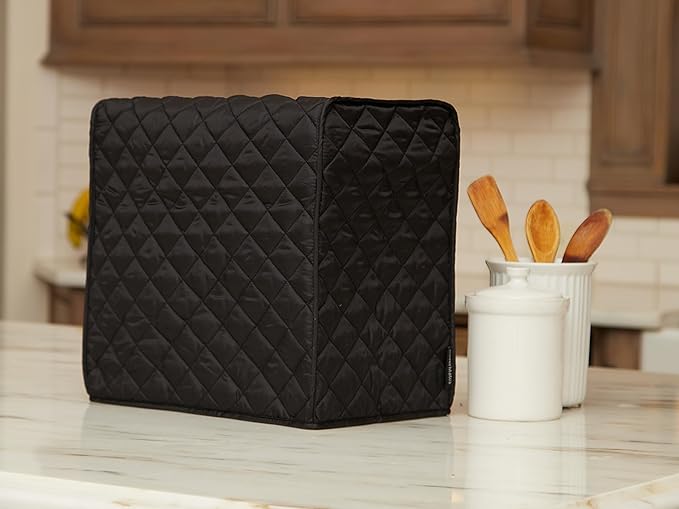 Covermates Keepsakes Air Fryer Cover – Quilted Deep Fryer Appliance Protector for Kitchen Counter Storage – Dust & Stain Resistant – Washable Slip-On Design, Black