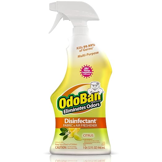 OdoBan Ready-to-Use Disinfectant and Odor Eliminator, Made in the USA, Citrus Scent, 32 Ounce Spray Bottle