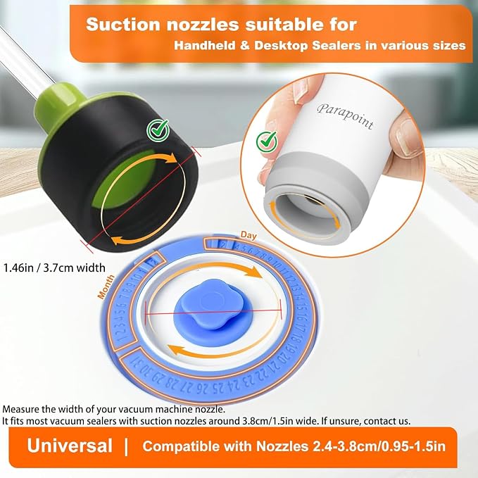 Vacuum Seal Borosilicate Glass Containers for Food Storage, 4 Sizes (S M L XL) Compatible with Desktop and Handheld Vacuum Sealer Machines, Airtight Lid Set