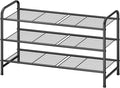 Kitsure Shoe Rack - Stainless Steel Shoe Organizer, Sturdy Shoe Rack for Closet and Front Door Entrance, Free Standing Shoe Shelf, Closet Organizers and Storage, 25.6" Wide - 3 Tier, Black