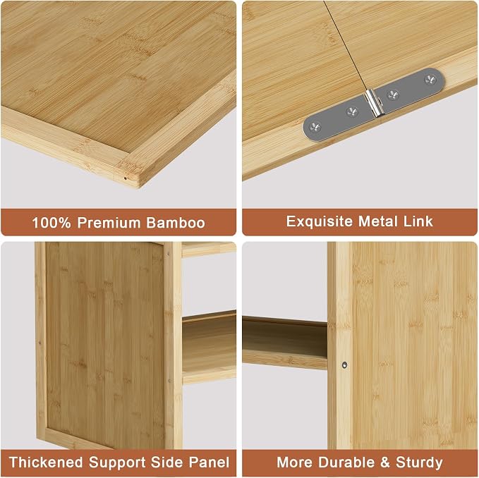 2 Tier Bamboo Shoe Rack, Extended Wood Shelf for Closet | Extended length fits more pairs. 6.7in height holds boots. Versatile for plants, books, sundries.