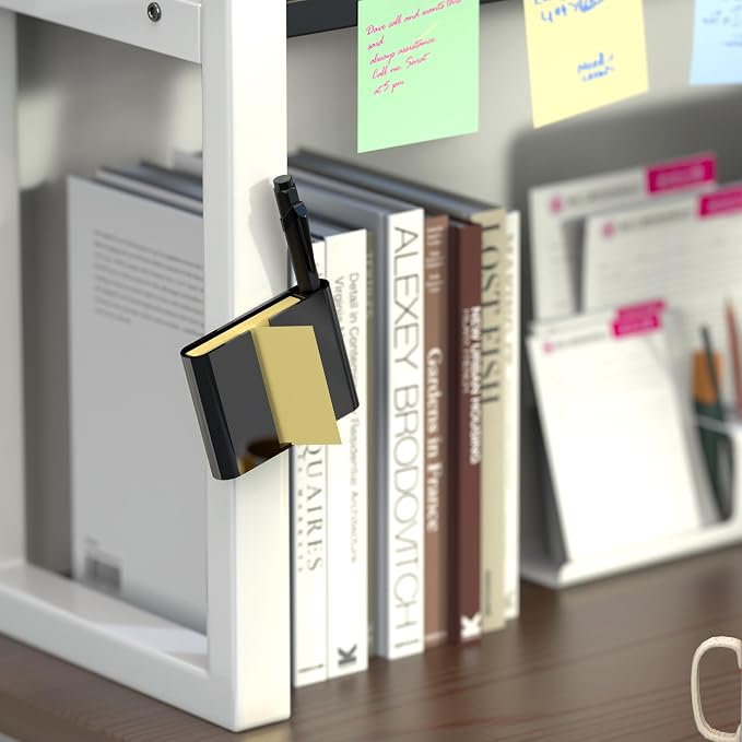 2Pack Acrylic Sticky Note Dispenser, Magnetic Sticky Note Holder for Post It Notes, 3 x 3 Inch Sticky Note Pen Organizer for Office Home Classroom, Black