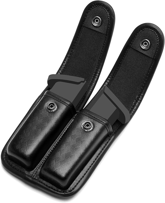 TACNEX Single/Double Magazine Pouch Duty Belt Nylon Mag Holder Pistol Mag MOLLE Holster Carry Case Compatible w/Double & Single Stack Magazines .380, 9mm & 40 Cal for Glock H&K Ruger S&W M&P Walther