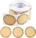 BESARME 600 Pcs 2" Canning Labels for Jar Gift Tag Stickers | Kraft Labels for Jar, Floral Stickers, Food Containers Lids Spice Bottle Sticker