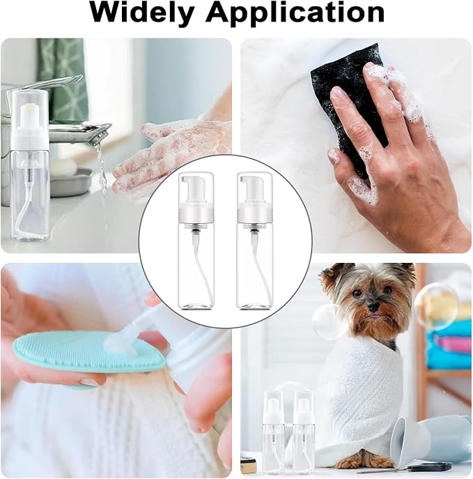 Autdor Foam Pump Bottle 7oz 2Pcs Foaming Soap Dispenser 200ml Foaming Spray Bottle Empty Travel Foam Bottle Clear Foam Dispenser for Hand Soap Toiletries Shampoo Lotion