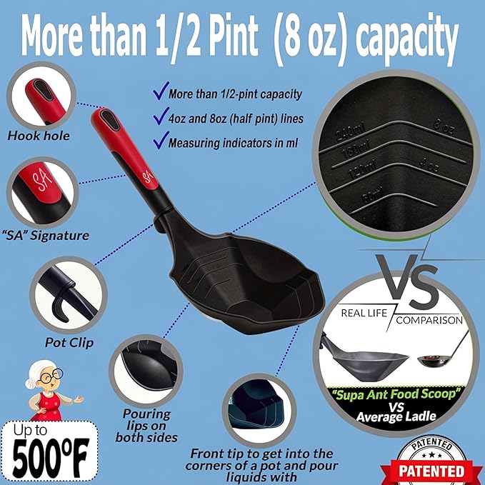 Supa Ant Complete Canning Supplies Starter Kit – 10pc Food-Grade Steel Set with XL Ladle, 6 Measuring Cups, Jar Lifter, Funnel, Canning Rack (7-Jar Capacity) & 90 Labels – Beginner-Friendly, Red