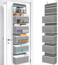 WISELIFE 6-Tier Over The Door Organizer Storage Detachable Design Door Hanging Storage Organizer with Clear Window Behind The Door Storage for Nursery Bedroom Bathroom Pantry Closet Grey