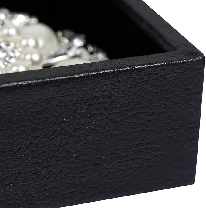Stratelife 100 Slots Ring Organizer Tray, Stackable Jewelry Storage Display for Drawer, Velvet Jewelry Holder Case for Ring Earring Stud, 13.8" x 9.4" x 1.2", Black