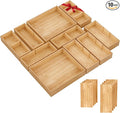 SpaceWhisper Bamboo Drawer Organizer, 10-Piece Drawer Divider with Removable Dividers for Organization and Storage, Multi-Use Stackable Storage Box & Utensil Holder for Kitchen, Office, Makeup & More